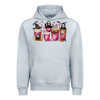 Heather Grey Scream Coffee Cups Urban Hoodie - MaliasSmallBusiness
