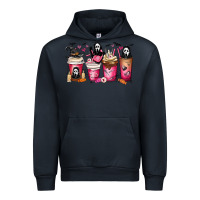 Navy Scream Coffee Cups Urban Hoodie - MaliasSmallBusiness