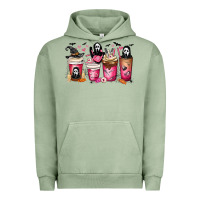 Pigment Oil Green Scream Coffee Cups Urban Hoodie - MaliasSmallBusiness