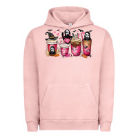Pigment Salmon Scream Coffee Cups Urban Hoodie - MaliasSmallBusiness