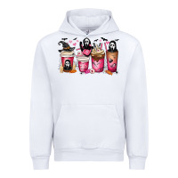 White Scream Coffee Cups Urban Hoodie - MaliasSmallBusiness