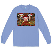 Colony Blue merry christmas farm animals Long Sleeve Tee - RanaPortraitStore