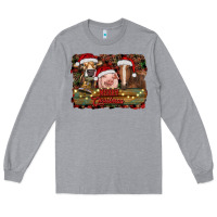 Heather Grey merry christmas farm animals Long Sleeve Tee - RanaPortraitStore