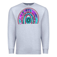 Heather Grey rainbow and gemstone Premium Sweatshirt - AdoDesignShop