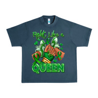 Midnight Navy green ribbon liver cancer afro girl sneakers Urban Heavy Tee - RanaPortraitStore