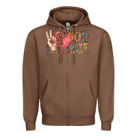 Chestnut peace love 100 days of school Zipper Hoodie - RacoonDesign
