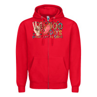 Red peace love 100 days of school Zipper Hoodie - RacoonDesign