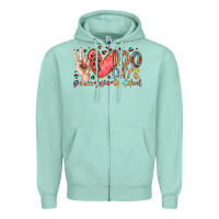 Seafoam peace love 100 days of school Zipper Hoodie - RacoonDesign