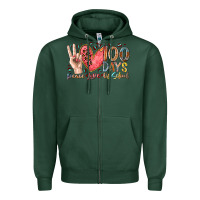 Sports Green peace love 100 days of school Zipper Hoodie - RacoonDesign
