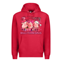 Cardinal Happy Hallothanksmas Pigs pink Premium Hoodie - NancyCooperArtShop