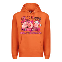 Carrot Happy Hallothanksmas Pigs pink Premium Hoodie - NancyCooperArtShop