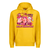 Lemon Happy Hallothanksmas Pigs pink Premium Hoodie - NancyCooperArtShop