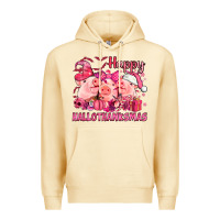 Pina Colada Happy Hallothanksmas Pigs pink Premium Hoodie - NancyCooperArtShop