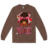 Chestnut cupid's favorite postal worker afro messy bun Long Sleeve Tee - texasbilliewilder
