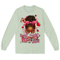 Matcha cupid's favorite postal worker afro messy bun Long Sleeve Tee - texasbilliewilder