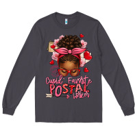 Smoke cupid's favorite postal worker afro messy bun Long Sleeve Tee - texasbilliewilder