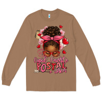 Toasted Coconut cupid's favorite postal worker afro messy bun Long Sleeve Tee - texasbilliewilder