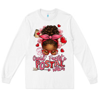 White cupid's favorite postal worker afro messy bun Long Sleeve Tee - texasbilliewilder