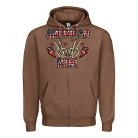 Chestnut american mini Zipper Hoodie - CowhideDigitalArt