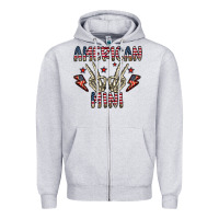Heather Grey american mini Zipper Hoodie - CowhideDigitalArt