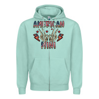 Seafoam american mini Zipper Hoodie - CowhideDigitalArt
