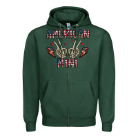 Sports Green american mini Zipper Hoodie - CowhideDigitalArt