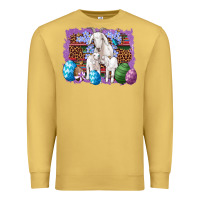 Antique Gold goat family eggs flowers leopard serape glitter Premium Sweatshirt - Artiststas