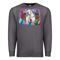 Charcoal Heather goat family eggs flowers leopard serape glitter Premium Sweatshirt - Artiststas