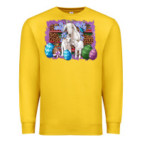 Lemon goat family eggs flowers leopard serape glitter Premium Sweatshirt - Artiststas