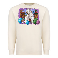 Sandshell goat family eggs flowers leopard serape glitter Premium Sweatshirt - Artiststas