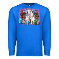 True Royal goat family eggs flowers leopard serape glitter Premium Sweatshirt - Artiststas