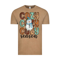 Vintage Coffee cozy season snowman Vintage Tee - MaliasSmallBusiness