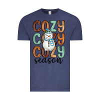 Vintage Denim cozy season snowman Vintage Tee - MaliasSmallBusiness