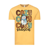 Vintage Mustard cozy season snowman Vintage Tee - MaliasSmallBusiness