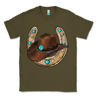 Army Green horseshoe cowboy hat Classic Tee - RanaPortraitStore
