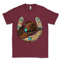 Burgundy horseshoe cowboy hat Classic Tee - RanaPortraitStore