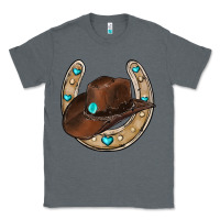 Charcoal Heather horseshoe cowboy hat Classic Tee - RanaPortraitStore