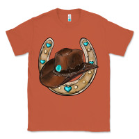 Copper horseshoe cowboy hat Classic Tee - RanaPortraitStore