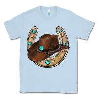 Dusty Blue horseshoe cowboy hat Classic Tee - RanaPortraitStore
