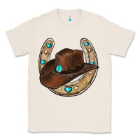 Natural horseshoe cowboy hat Classic Tee - RanaPortraitStore