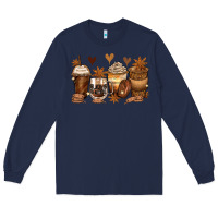 Navy melanin afro coffee cups Long Sleeve Tee - Zillion Design Studio