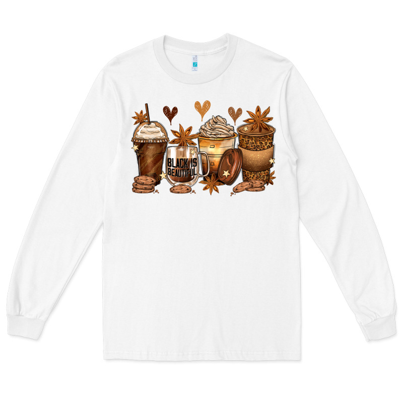 Melanin Afro Coffee Cups Long Sleeve Tee by Zillion Design Studio | Teevron
