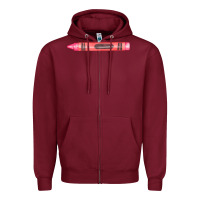 Burgundy pink crayon fa element Zipper Hoodie - FaDigitalArtStudio