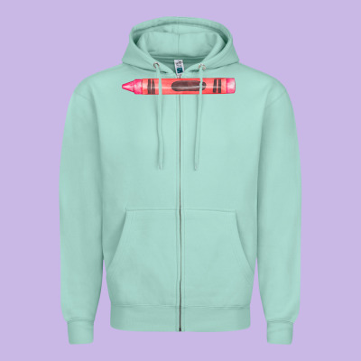 Pink Crayon Fa Element Zipper Hoodie Designed By Fadigitalartstudio