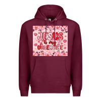 Burgundy jesus is my valentine Premium Hoodie - MaliasSmallBusiness