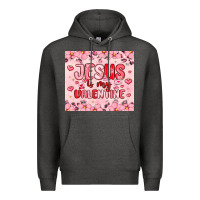 Charcoal Heather jesus is my valentine Premium Hoodie - MaliasSmallBusiness