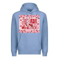 Colony Blue jesus is my valentine Premium Hoodie - MaliasSmallBusiness