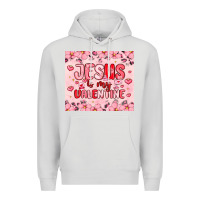 Dove Grey jesus is my valentine Premium Hoodie - MaliasSmallBusiness