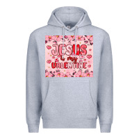 Heather Grey jesus is my valentine Premium Hoodie - MaliasSmallBusiness