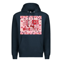 Navy jesus is my valentine Premium Hoodie - MaliasSmallBusiness